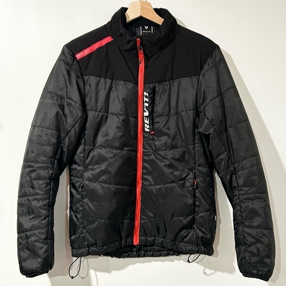 Rev'It! Men's Solar Insulated Ripstop Zip Up Jacket Black Red S‎ - Picture 1 of 12
